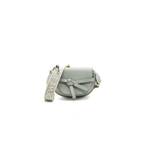 Loewe Small Gate bag in soft calfskin and jacquard Green