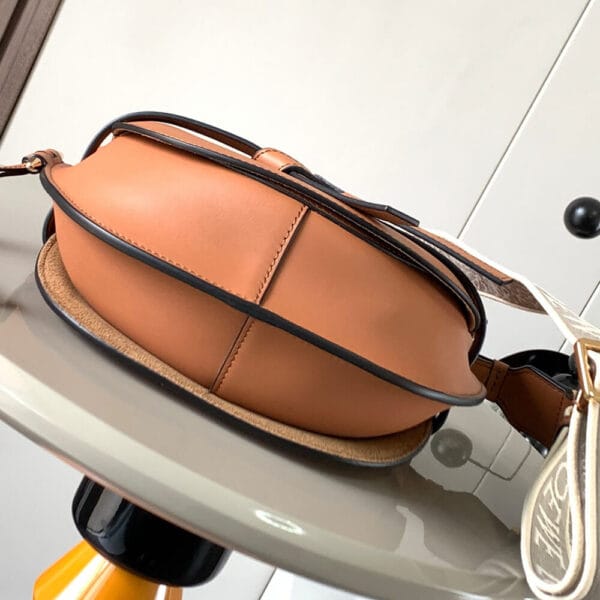 Loewe Small Gate bag in soft calfskin and jacquard Khaki - Image 5