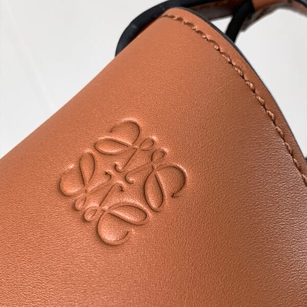 Loewe Small Gate bag in soft calfskin and jacquard Khaki - Image 6