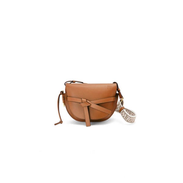 Loewe Small Gate bag in soft calfskin and jacquard Khaki