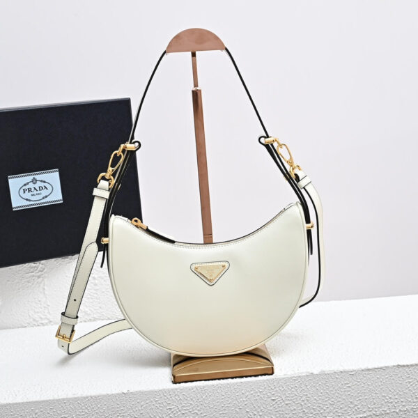 Prada Arqué small leather shoulder bag Beige - Image 2