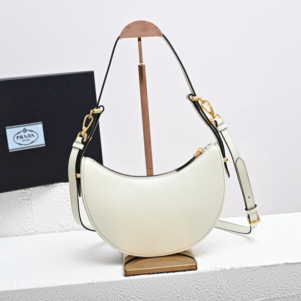 Prada Arqué small leather shoulder bag Beige - Image 4