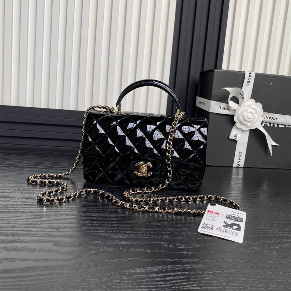 CHANEL Mini Classic Handbag With Top Handle black - Image 2