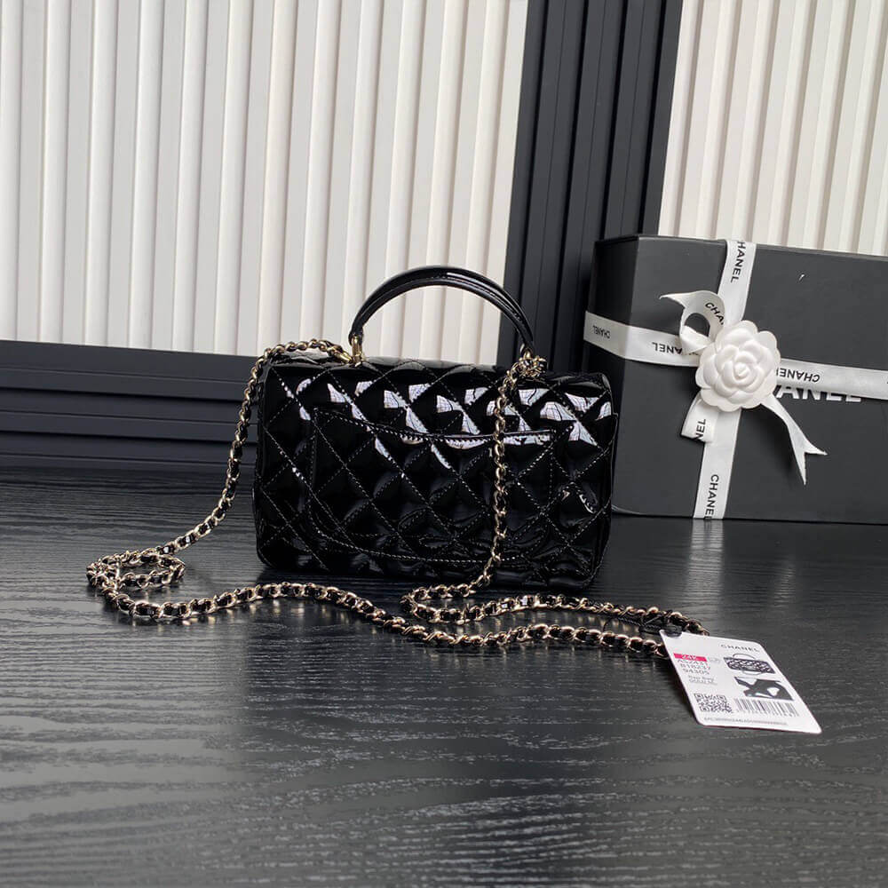 CHANEL Mini Classic Handbag With Top Handle black - Image 4