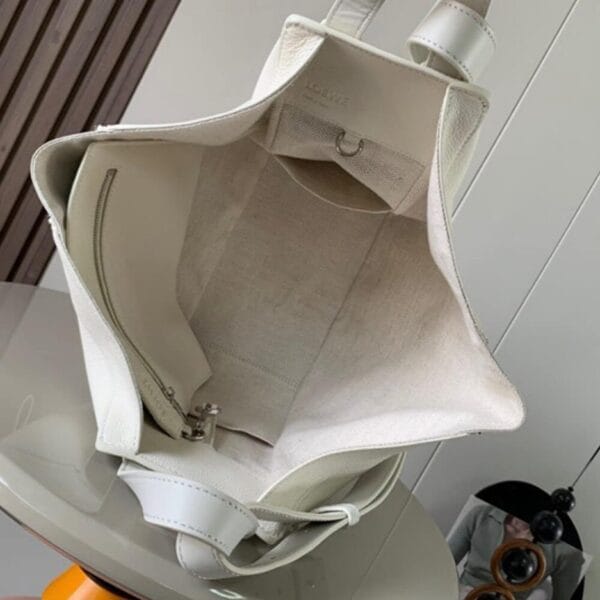 Loewe Small Hammock bag in soft grained calfskin Beige - Image 8