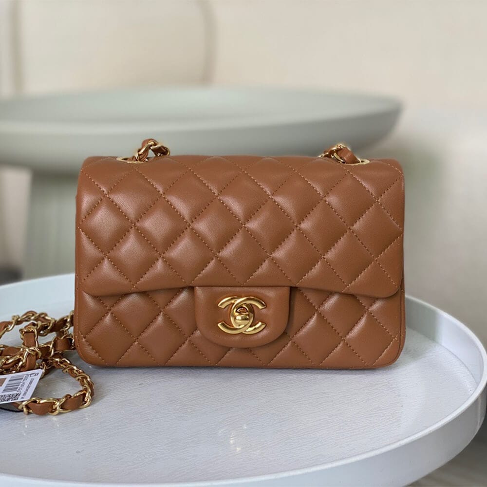 Chanel Mini Flap Bag(high-end grade) Khaki - Image 2
