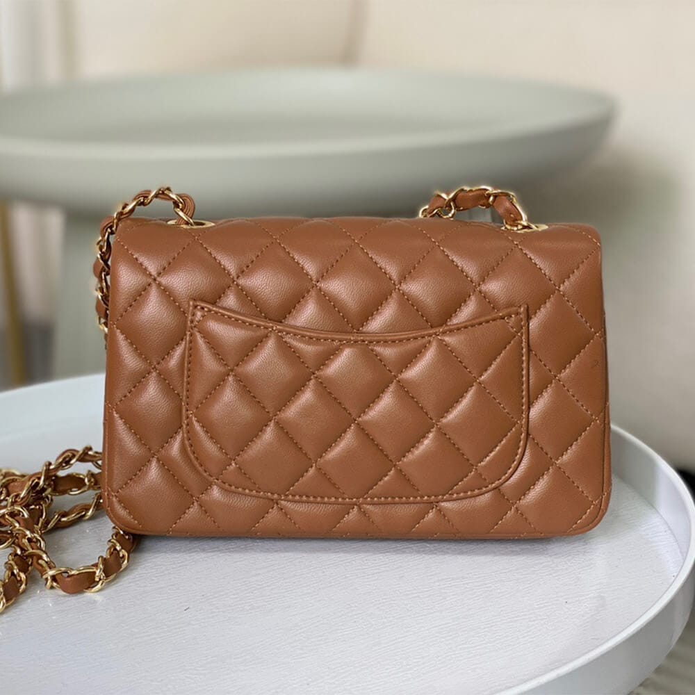 Chanel Mini Flap Bag(high-end grade) Khaki - Image 4