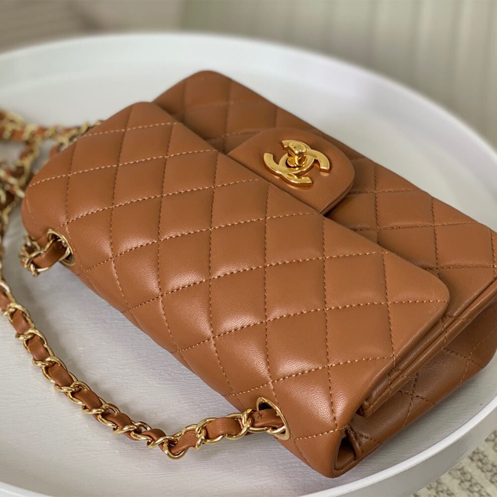 Chanel Mini Flap Bag(high-end grade) Khaki - Image 5