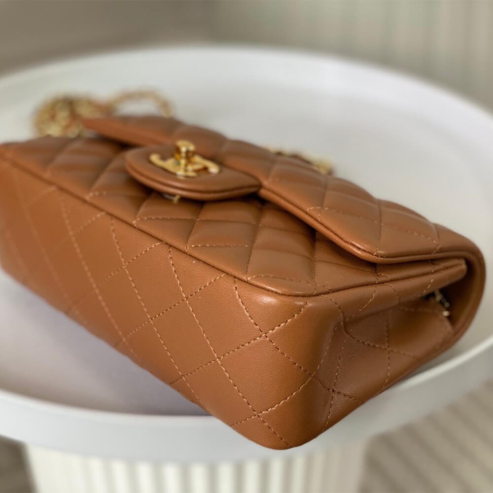 Chanel Mini Flap Bag(high-end grade) Khaki - Image 6