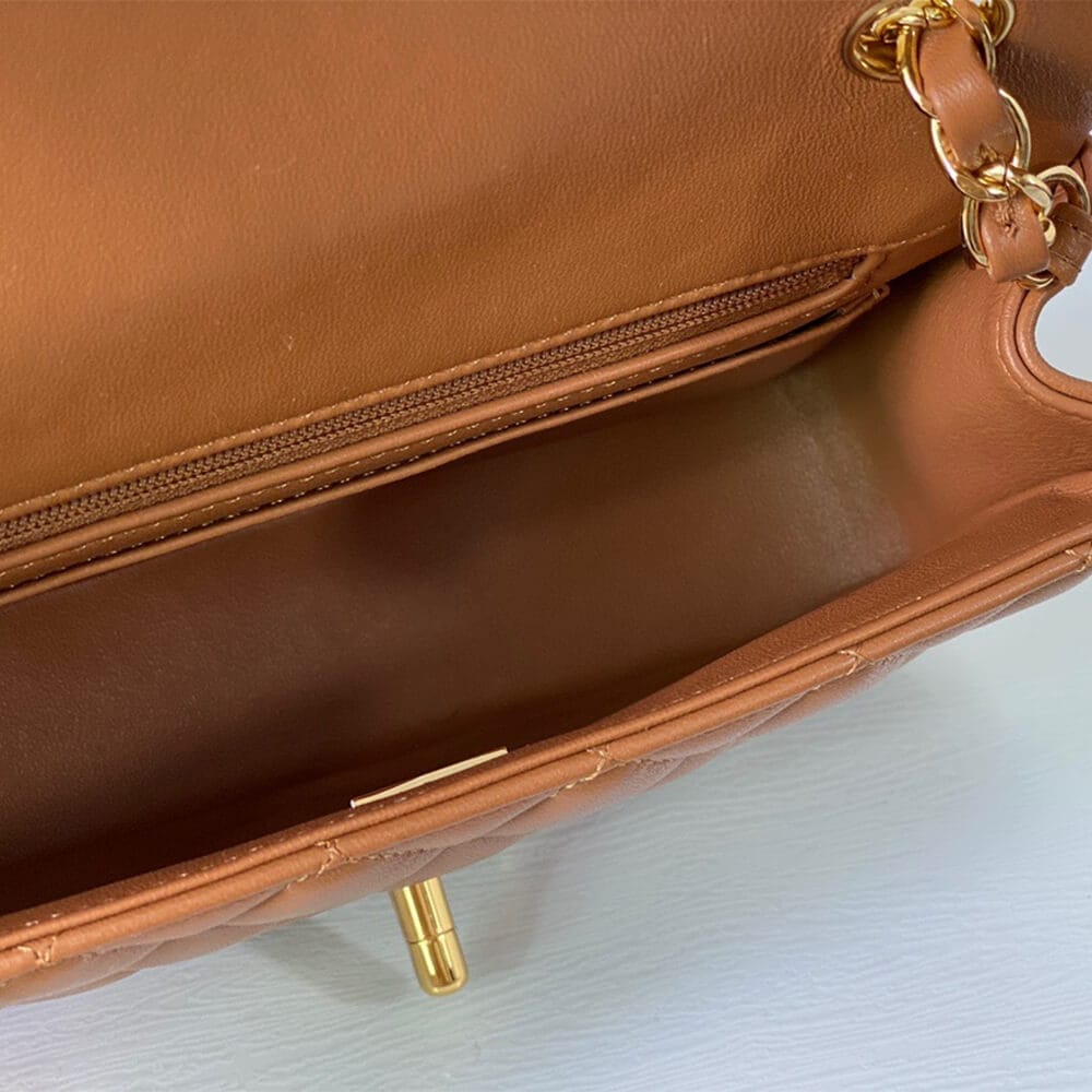 Chanel Mini Flap Bag(high-end grade) Khaki - Image 8