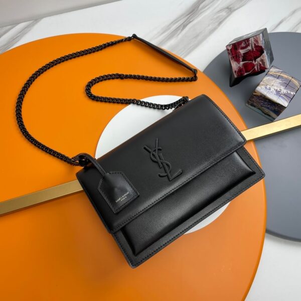 YSL sunset medium leather shoulder bag black - Image 2