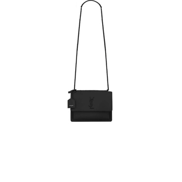 YSL sunset medium leather shoulder bag black