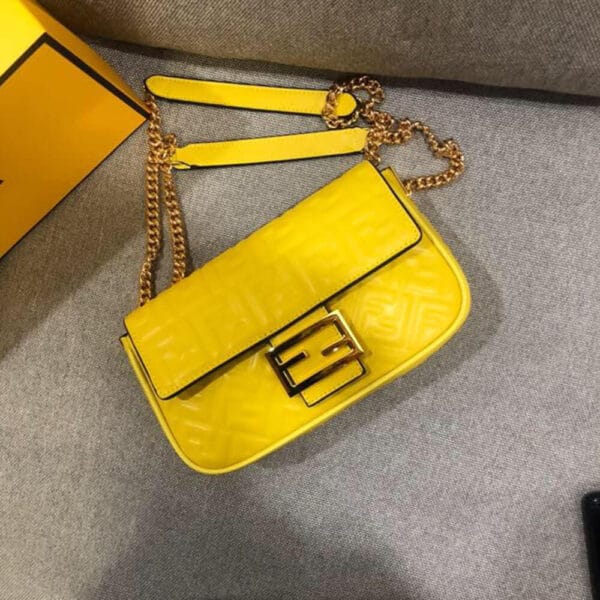 Fendi Baguette Chain Midi Yellow - Image 6