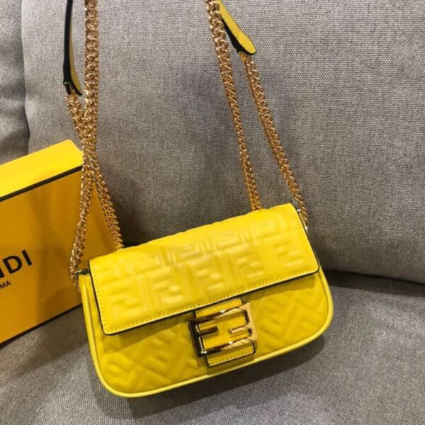 Fendi Baguette Chain Midi Yellow - Image 8