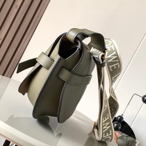 Loewe Small Gate bag in soft calfskin and jacquard black - Image 3