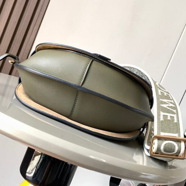 Loewe Small Gate bag in soft calfskin and jacquard black - Image 5