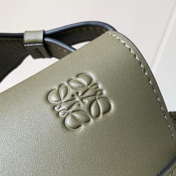 Loewe Small Gate bag in soft calfskin and jacquard black - Image 6