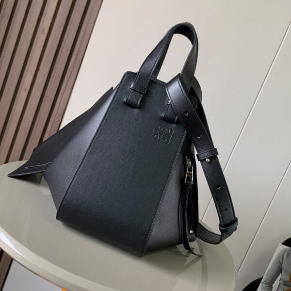 Loewe Small Hammock bag in soft grained calfskin black - Image 2