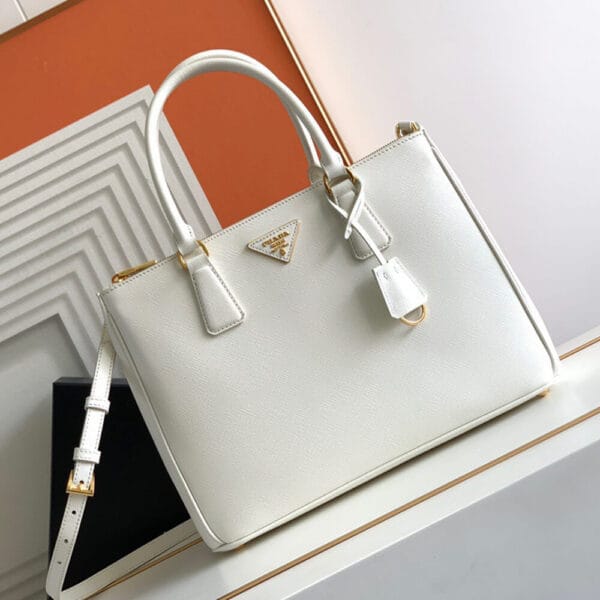 Large Prada Galleria Saffiano leather bag Beige - Image 2
