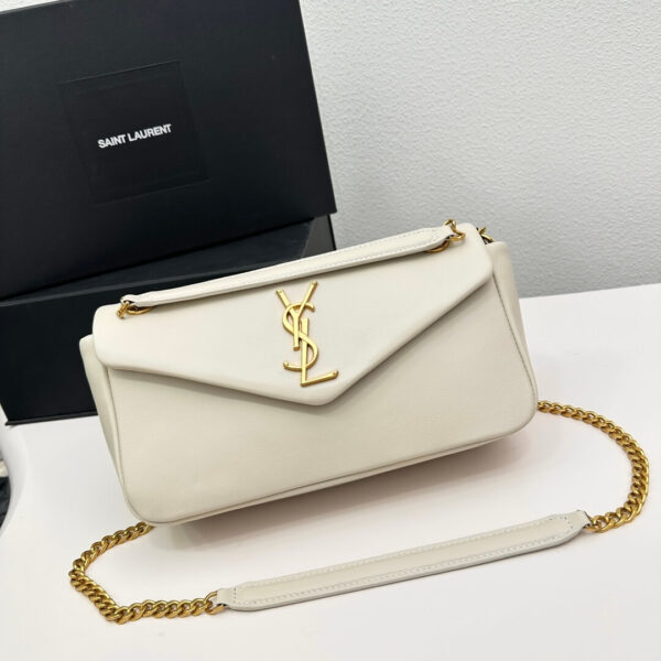 YSL CALYPSO small in plunged lambskin Beige - Image 2