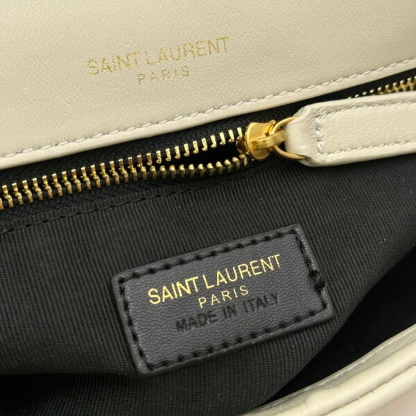 YSL CALYPSO small in plunged lambskin Beige - Image 7