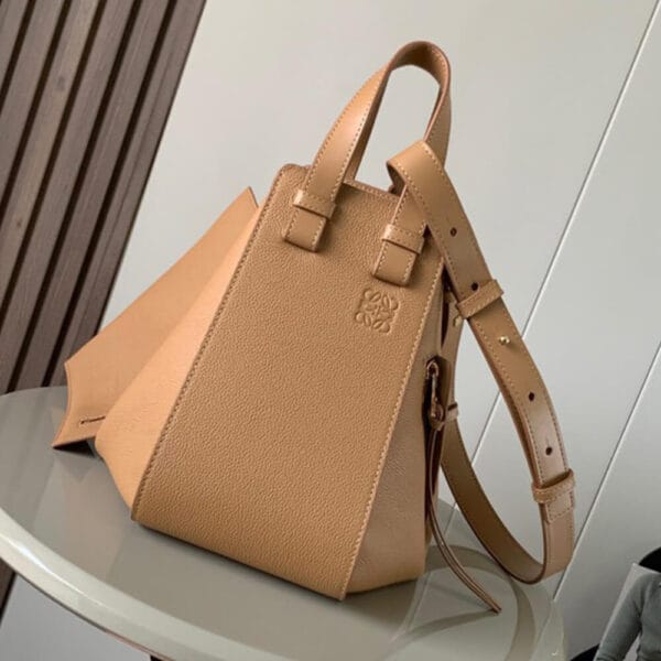 Loewe Small Hammock bag in soft grained calfskin Khaki - Image 2