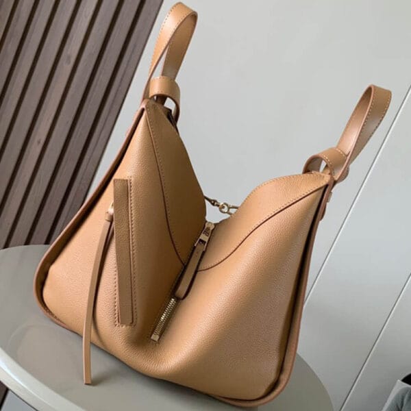 Loewe Small Hammock bag in soft grained calfskin Khaki - Image 3