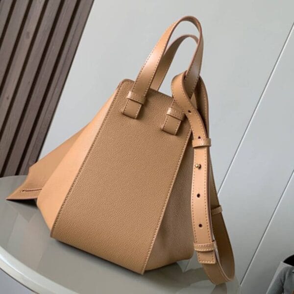 Loewe Small Hammock bag in soft grained calfskin Khaki - Image 4