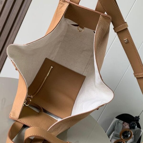 Loewe Small Hammock bag in soft grained calfskin Khaki - Image 8