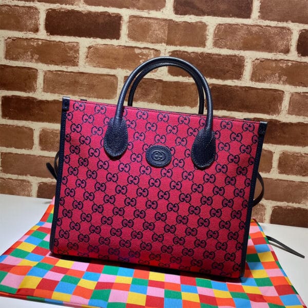 GG Multicolour small tote bag Pink - Image 2