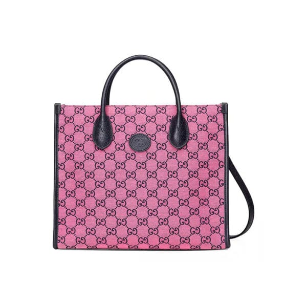 GG Multicolour small tote bag Pink
