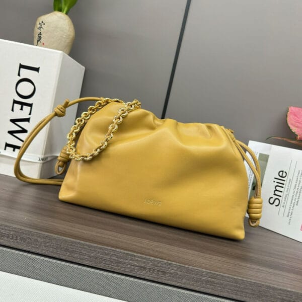 Loewe Medium Flamenco purse in mellow nappa lambskin Khaki - Image 2