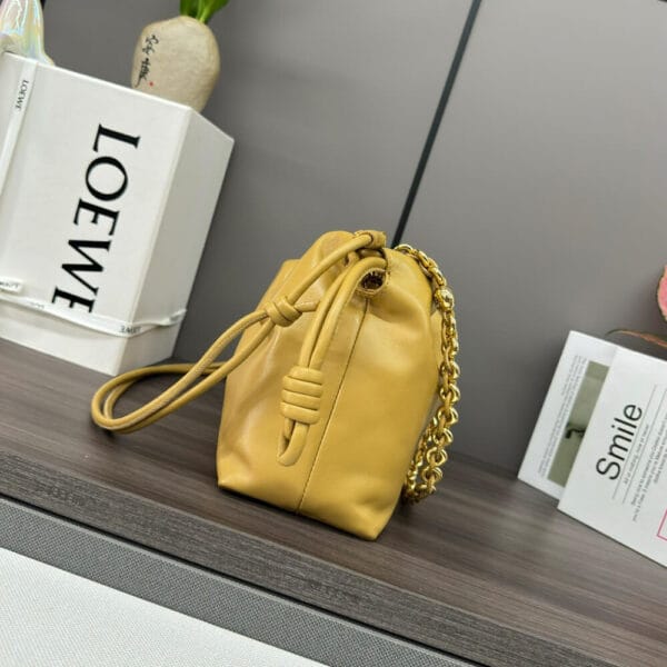 Loewe Medium Flamenco purse in mellow nappa lambskin Khaki - Image 3