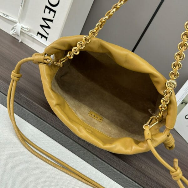 Loewe Medium Flamenco purse in mellow nappa lambskin Khaki - Image 8