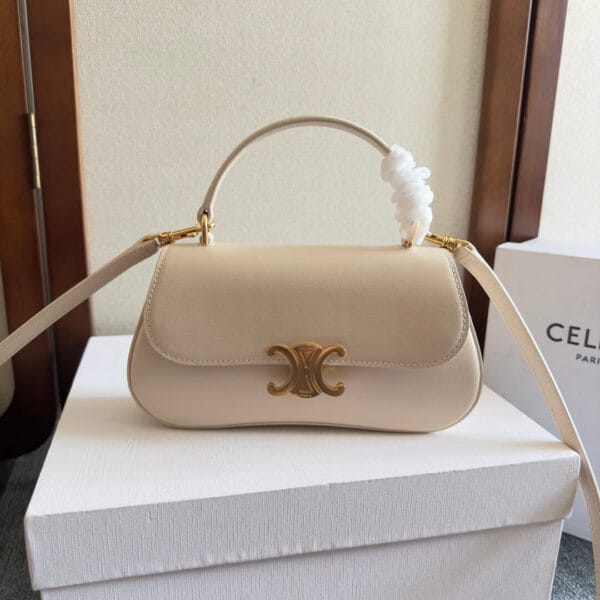 CELINE TEEN CELINE LOLA bag in shiny calf leather(High-end Grade) Beige - Image 2