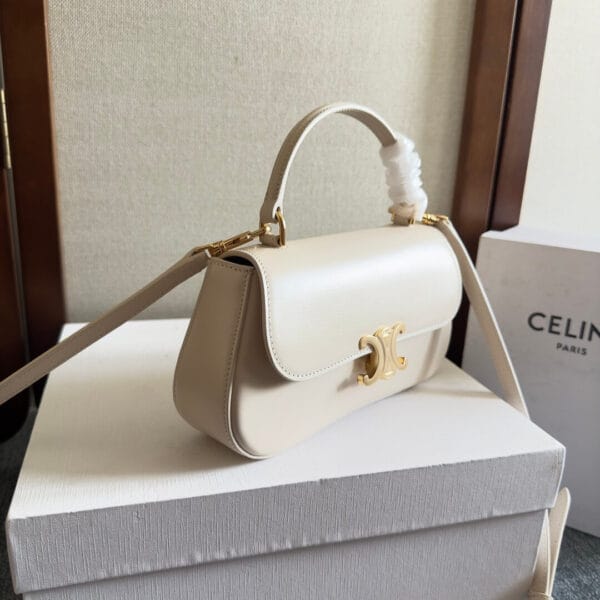 CELINE TEEN CELINE LOLA bag in shiny calf leather(High-end Grade) Beige - Image 3