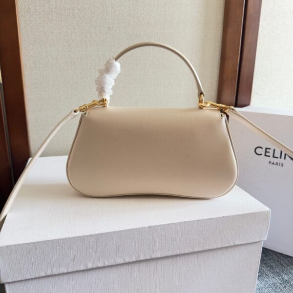 CELINE TEEN CELINE LOLA bag in shiny calf leather(High-end Grade) Beige - Image 4