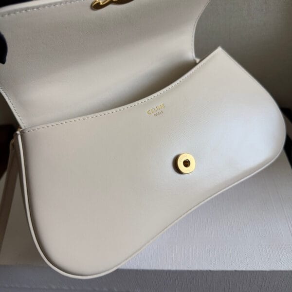 CELINE TEEN CELINE LOLA bag in shiny calf leather(High-end Grade) Beige - Image 7