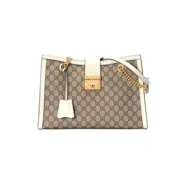 Padlock medium GG shoulder bag Beige