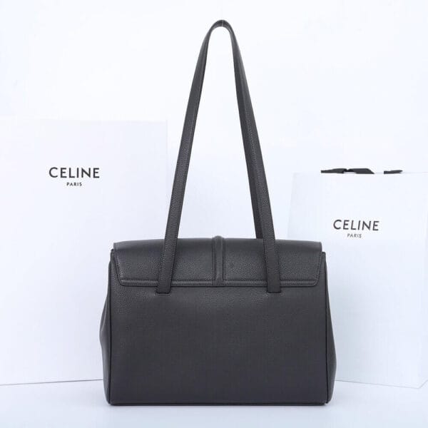 CELINE Medium Soft 16 Bag in Smooth Calfskin(High-end Grade) black - Image 4