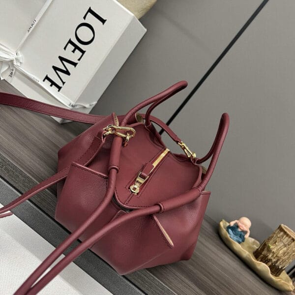 Loewe Small Paseo bag in shiny nappa calfskin(high-end grade) Red - Image 3