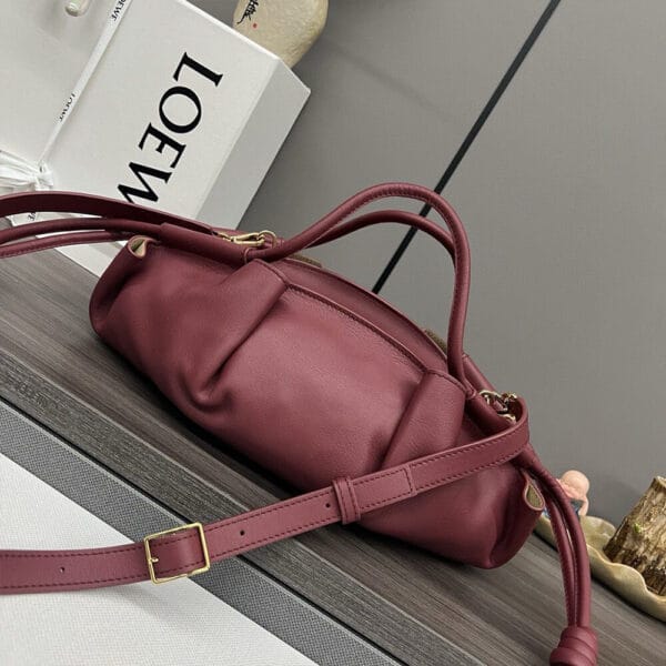 Loewe Small Paseo bag in shiny nappa calfskin(high-end grade) Red - Image 4