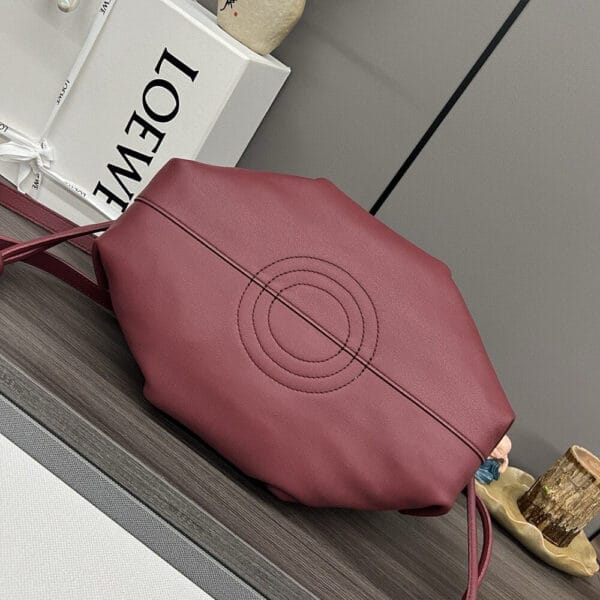Loewe Small Paseo bag in shiny nappa calfskin(high-end grade) Red - Image 5