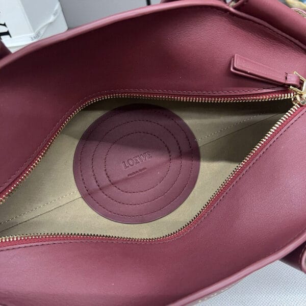 Loewe Small Paseo bag in shiny nappa calfskin(high-end grade) Red - Image 8