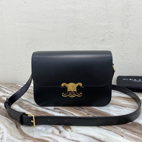 CELINE CLASSIQUE TRIOMPHE BAG IN CALFSKIN black - Image 2