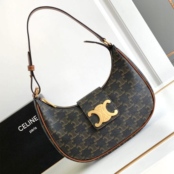 CELINE AVA TRIOMPHE medium bag with logo print black - Image 2