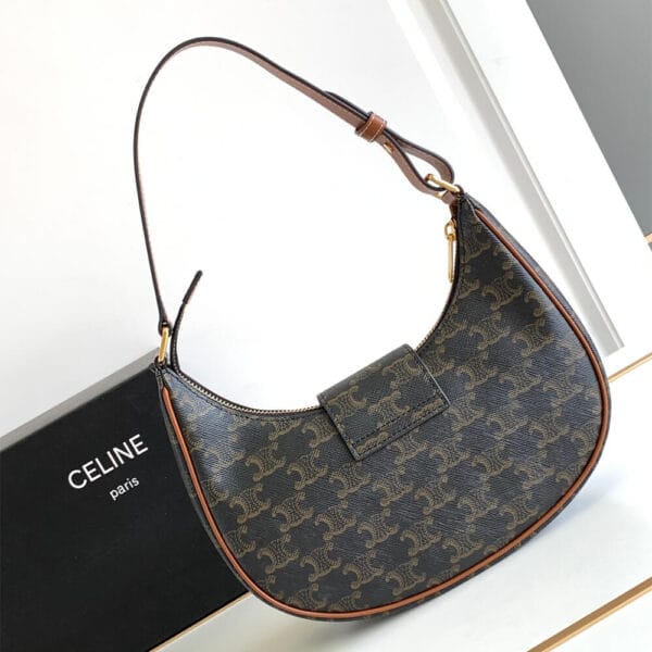 CELINE AVA TRIOMPHE medium bag with logo print black - Image 4