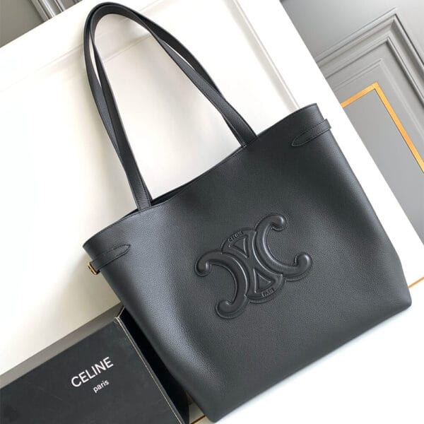 CELINE CABAS ANAÏS Medium bag in grained calfskin black - Image 2