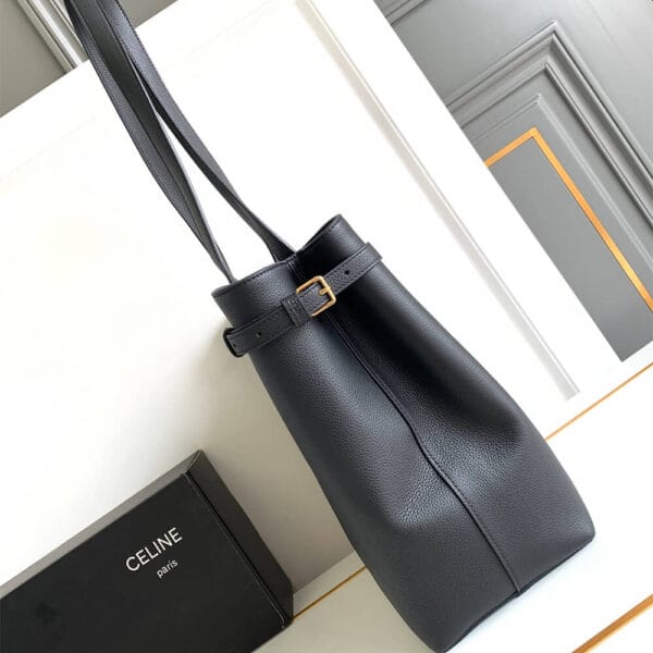 CELINE CABAS ANAÏS Medium bag in grained calfskin black - Image 3