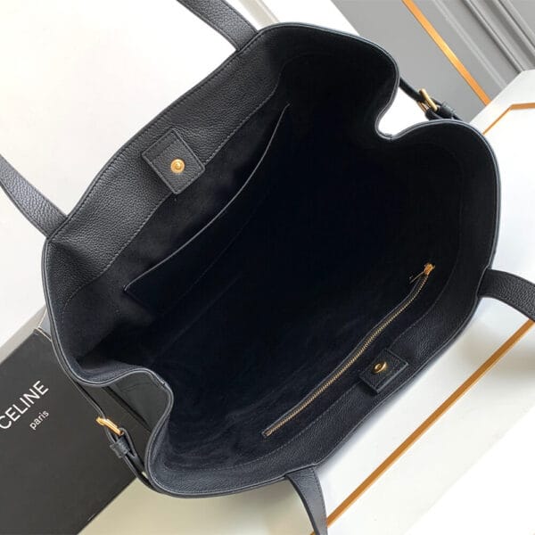 CELINE CABAS ANAÏS Medium bag in grained calfskin black - Image 9